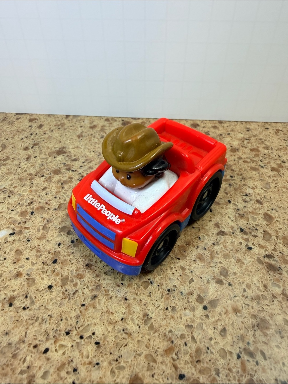 Fisher-Price Little People Red Pickup Truck w/ Cowboy Driver Figure W0048 (2009)